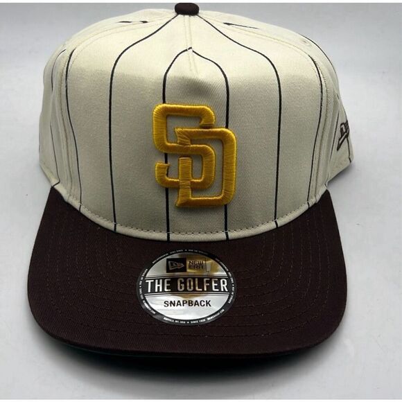 New Era San Diego Padres Brown Snapback MLB Classic Pinstripe Style Cap NWT 🔥 - Picture 1 of 6
